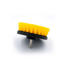 Щітка жовта середньої жорсткості на шуруповерт/дриль шин Krespo Drill Brush middle 125мм